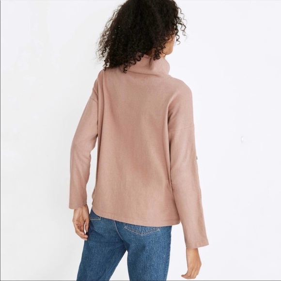 Womens Madewell Button Sleeve Turtleneck Top - Picture 2 of 5